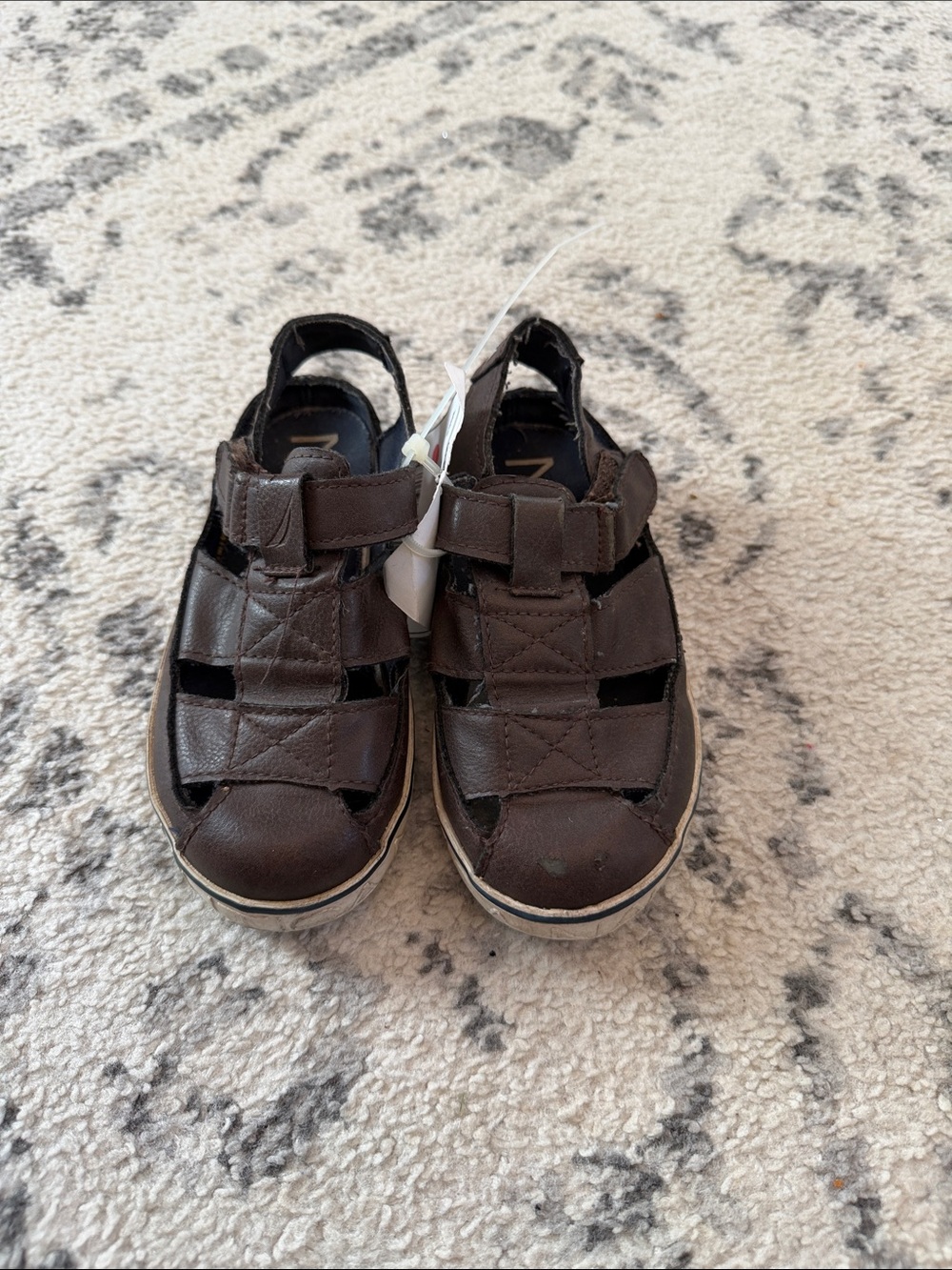 Nautica Kids Dark Brown Closed-Toe Fisherman Sandals